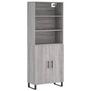vidaXL Highboard Grey Sonoma 69.5x34x180 cm Engineered Wood