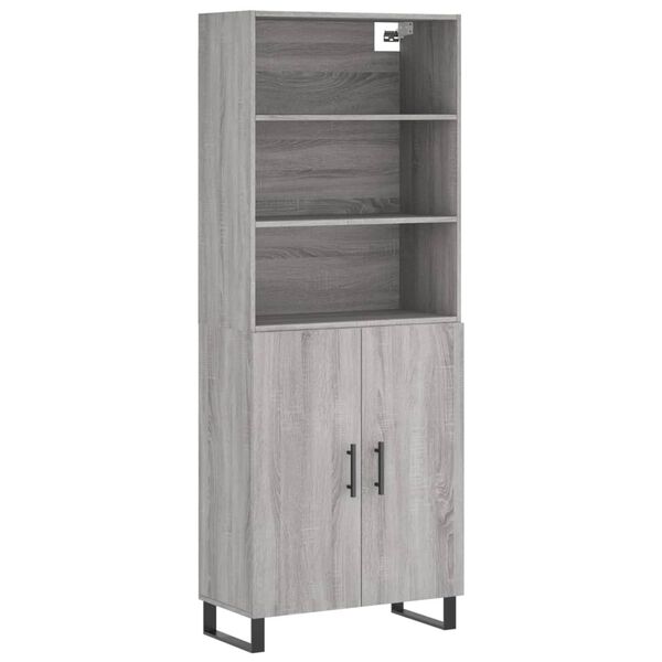 vidaXL Highboard Grey Sonoma 69.5x34x180 cm Engineered Wood
