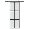 vidaXL Sliding Door with Hardware Set 76x205 cm Tempered Glass&Aluminium