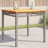 vidaXL Garden Table Grey 80x80x74 cm Poly Rattan Acacia Wood