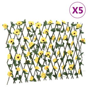 vidaXL&nbsp;Artificial Ivy Trellis Expandable 5 pcs Yellow 180x60 cm
