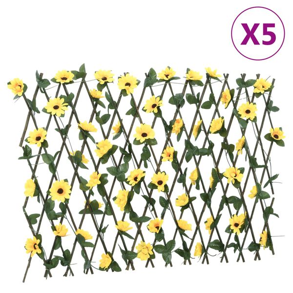 vidaXL&nbsp;Artificial Ivy Trellis Expandable 5 pcs Yellow 180x60 cm