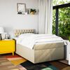 vidaXL Box Spring Bed with Mattress Cream 120x200 cm Fabric