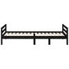 vidaXL Bed Frame without Mattress Black 75x190 cm Small Single Solid Wood Pine