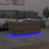 vidaXL Coffee Table with LED Lights Artisan Oak 90x50x40 cm