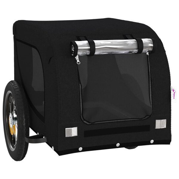 vidaXL Pet Bike Trailer Black Oxford Fabric and Iron