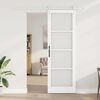 vidaXL Sliding Door ORKDAL White 78 x 232 cm Solid Pine Wood and Glass