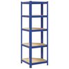 vidaXL 5-Layer Corner Shelf Blue Steel&Engineered Wood