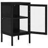 vidaXL Sideboard Black 38x35x70 cm Steel and Glass