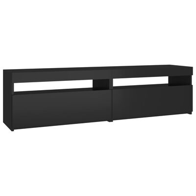 vidaXL TV Cabinets 2 pcs with LED Lights Black 75x35x40 cm