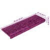 vidaXL Stair Mats 15 pcs 65x21x4 cm Violet Rectangular Edge