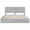 vidaXL Storage Bed Grey Sonoma 200 x 200 cm Engineered Wood