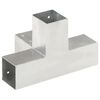 vidaXL Post Connectors 4 pcs X Shape Galvanised Metal 71x71 mm