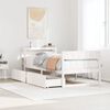 vidaXL Bed Frame without Mattress White 75x190 cm Small Single Solid Wood Pine