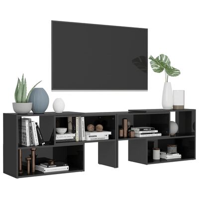vidaXL TV Cabinet High Gloss Grey 149x30x52 cm Engineered Wood