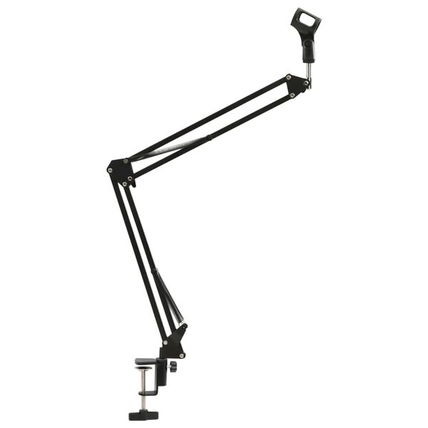 vidaXL Table Mounted Microphone Stand Black Steel