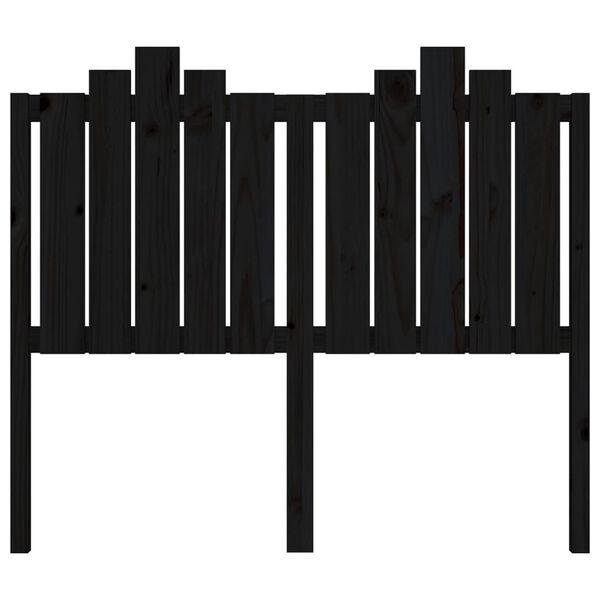 vidaXL Bed Headboard Black 126x4x110 cm Solid Wood Pine