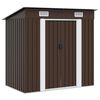 vidaXL Garden Storage Shed Brown 194x121x181 cm Steel