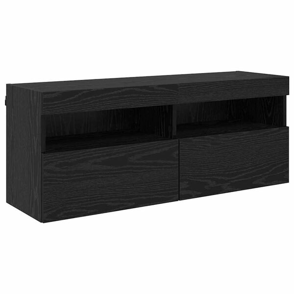 vidaXL TV Wall Cabinet Black Oak 100 x 30 x 40 cm Engineered Wood