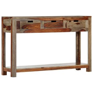 vidaXL Console Table | Grey | Solid Sheesham Wood | 120 cm | Console Table