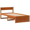 vidaXL Bed Frame without Mattress Wax Brown 75x190 cm Small Single Solid Wood Pine