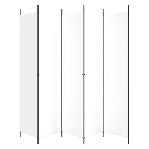 vidaXL 5-Panel Room Divider White 250x220 cm Fabric