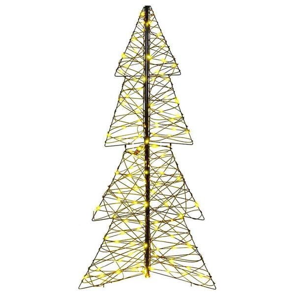 vidaXL Christmas Tree with 160 LEDs Warm White 150 cm Rattan