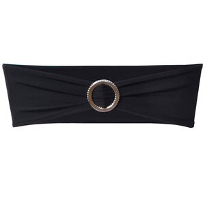 vidaXL 25 pcs Black Stretchable Decorative Chair Band with Diamond Buckle