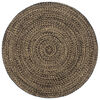 vidaXL Rug | Black and Brown | Braided Jute and Cotton | 210 cm diameter