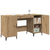 vidaXL Desk with Storage Artisian Oak 140 x 50 x 75 cm Engineered Wood