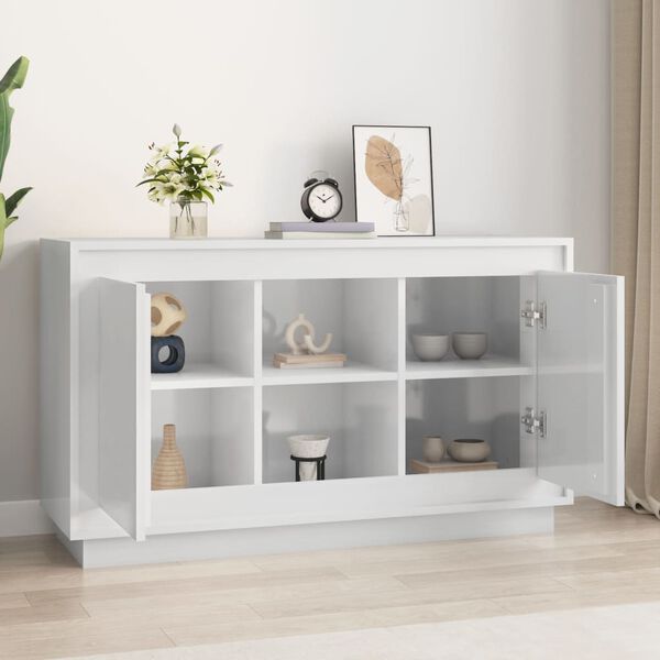 vidaXL Sideboard High Gloss White 102x35x60 cm Engineered Wood
