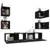 vidaXL 6 Piece TV Cabinet Set Black Engineered Wood