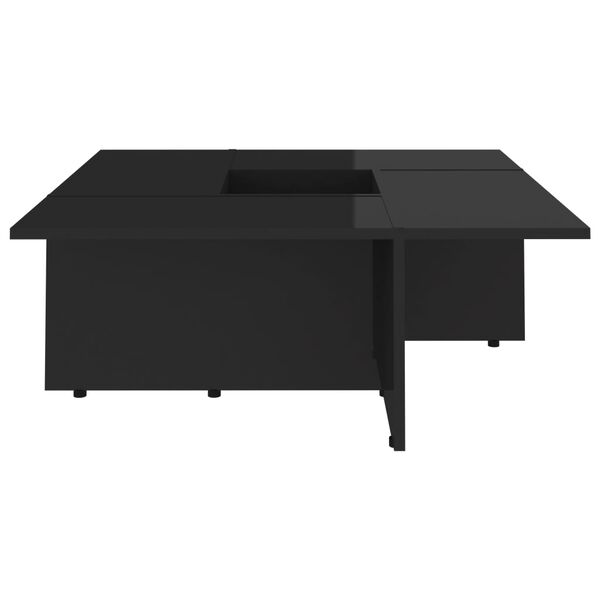 vidaXL Coffee Table High Gloss Black 79.5x79.5x30 cm Engineered Wood