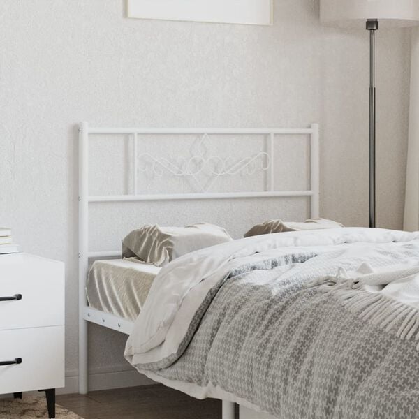 vidaXL Metal Replace Headboard White 107 cm