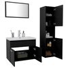 vidaXL Bathroom Furniture Set Black Engineered Wood