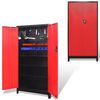 vidaXL Tool Cabinet with 2 Doors Steel 90x40x180 cm Black and Red