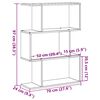 vidaXL Room Divider Bookcase 3-Tier White 70x24x97 cm Engineered Wood