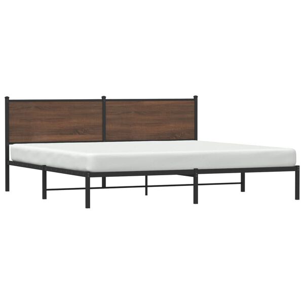 vidaXL Metal Bed Frame without Mattress Brown Oak 200x200 cm