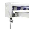 vidaXL Retractable Awning Blue and White 4x3 m Fabric and Aluminium
