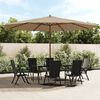 vidaXL Garden Parasol with Wooden Pole Taupe 400x273 cm