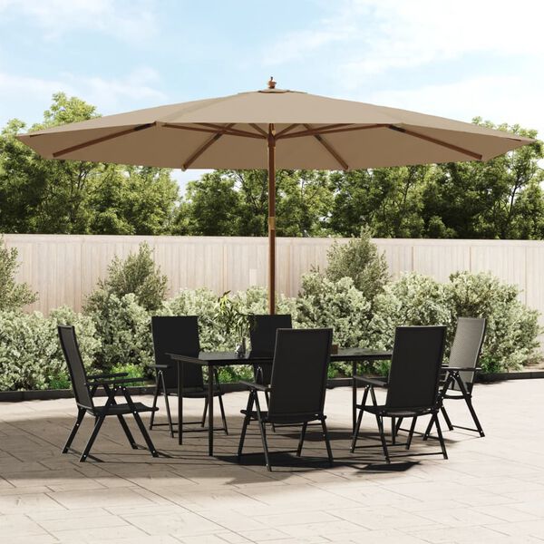 vidaXL Garden Parasol with Wooden Pole Taupe 400x273 cm