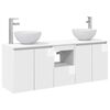 vidaXL Bathroom Cabinet Set 3 pcs High Gloss White 129 x 41 x 80 cm