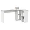 vidaXL Desk with Shelf White 142 x 102 x 73 cm Engineered Wood