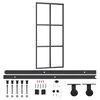 vidaXL Sliding Door with Hardware Set ESG Glass&Aluminium 90x205 cm