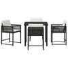 vidaXL Garden Dining Set 5 pcs Black Poly Rattan