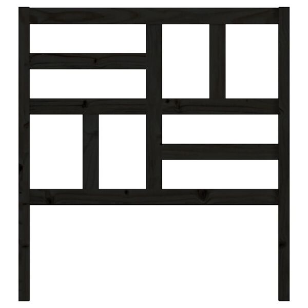vidaXL Bed Headboard Black 106x4x104 cm Solid Wood Pine
