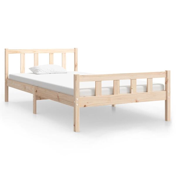 vidaXL Bed Frame without Mattress Solid Wood 100x200 cm