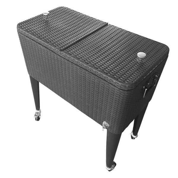 AXI Retro Cooler Wicker Look 76 L Black