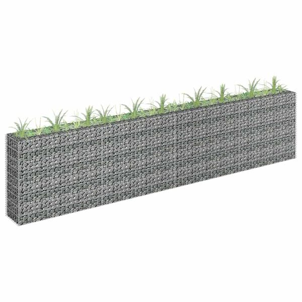 vidaXL Gabion Raised Bed Galvanised Steel 360x30x90 cm
