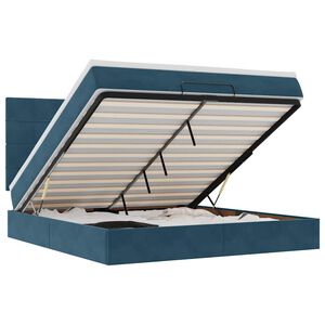 vidaXL Ottoman Bed with Mattresses Dark Blue 180x200cm Velvet